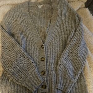 American Eagle Outfitters Gray Cardigan Sweater V-Neck